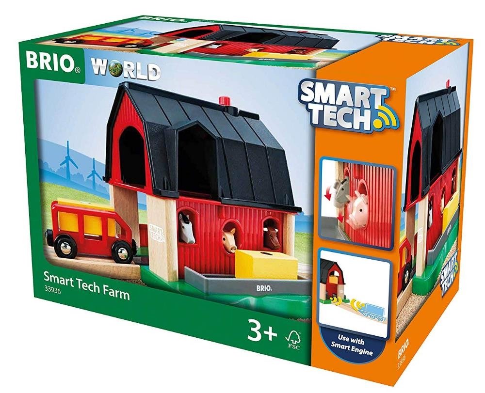 Игровой набор brio, smart tech ферма, для игры с паровозиком smart tech, 4  элемента, 29х20х16 см, 33936 33936 купить по низкой цене в  интернет-магазине МаМаМа.РФ